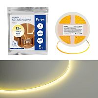 Лента светодиодная 400SMD(2110)/ 7Вт/м 12V 5000*3*1.8мм 3000K, IP20, LS630 FERON 48947