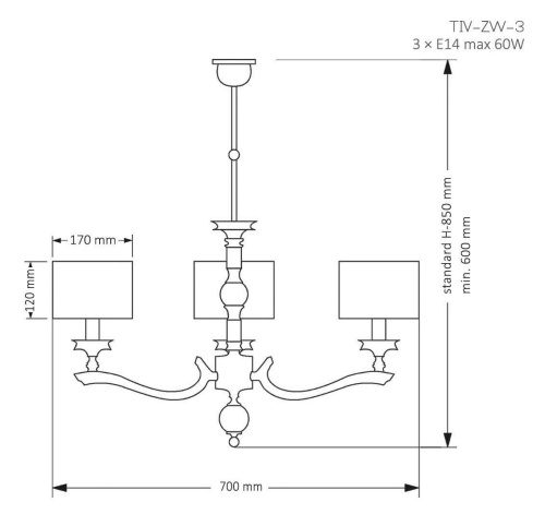 Люстра Kutek MOOD TIV-ZW-3 (N) фото 3