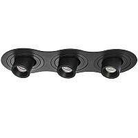 Комплект из светильника и рамки Lightstar INTERO TUBO LED 7W*3 360LM*3 60G ЧЕРНЫЙ 4000K (217637+217174+217174+217174), шт i637174