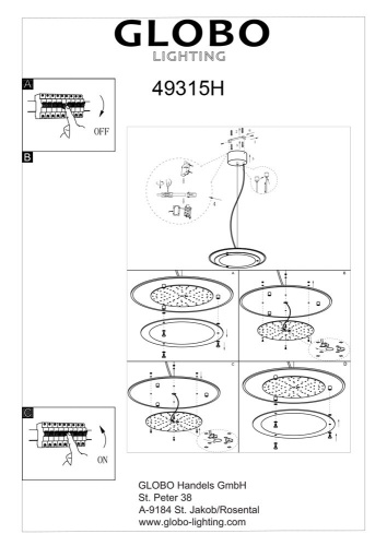 Подвесной светильник Pendant Lamp 49315H фото 5