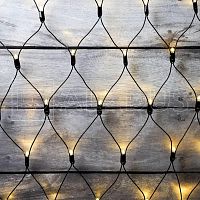 Светодиодная сеть ALEDUS 2х2 м, черный провод, ПВХ, теплый белый, без мерцания N-BP-2x2M-WW