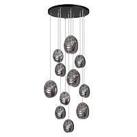 Люстра каскадная Odeon Light MODERN ODL24 295 MUSSELS черный/дымчатый/металл/стекло G9 11*40W  5038/11