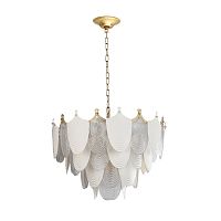 Люстра Odeon Light золото/белый/прозрачный/металл/фарфор/стекло E14 21*40W PORCELA 5051/21