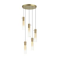 Люстра каскадная Odeon Light PENDANT ODL24 325 SCROW золотой/янтарный/металл/стекло LED 5*5W 3000K  5058/25LA