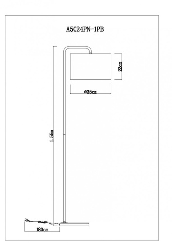 Торшер Arte Lamp RUPERT A5024PN-1PB фото 6