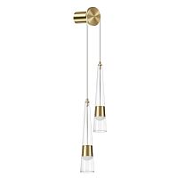 Бра Odeon Light L-VISION ODL24 301 LUMP глянц.золото/прозрачный/металл/стекло LED 24W 3000K 2536Лм  5043/24WL