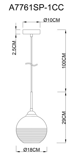Подвесной светильник Arte Lamp WAVE A7761SP-1CC фото 9