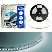 Лента светодиодная Feron LS420 48793 стабилизированная 120SMD(2835)/м 8Вт/м 48V 40000*10*1.22мм 6500К, IP20