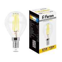 Лампа светодиодная Feron 15W E14 2700K LB-515 Шар 38249