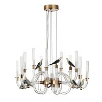 Люстра Odeon Light L-VISION ODL_EX24 11 LARK золотой(под латунь)/белый градиент/беж./зеленый/ металл/стекло/керамика Люстра LED 30W 4000K  5431/30L