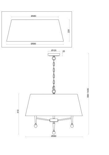Подвесной светильник Freya FR5190PL-05BS1 фото 3