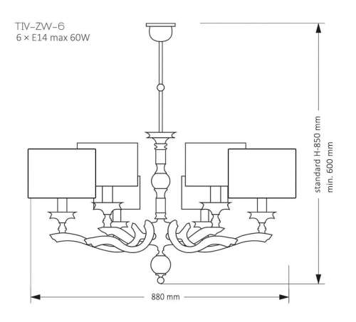 Люстра Kutek Mood Tivoli TIV-ZW-6 (N) фото 3