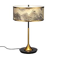Настольная лампа Odeon Light MODERN (В 2-Х КОРОБКАХ) ODL24 405 BERGI античн.бронза/серо-беж./металл/натур.камен."шпон" E27 LED 2*10W  5064/2T