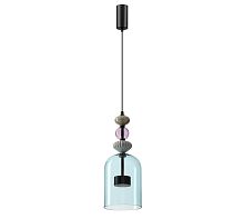 Подвес Odeon Light черный/голубой/металл/стекло/керамика LED 12W 4000К 1400Лм PALLETA 5046/12L