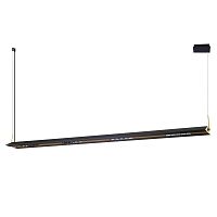 Подвесная люстра Favourite Norman 4398-18P LED 3000-6500 черный, латунь, натуральное дерево