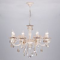 Подвесной светильник Eurosvet Elisha 3281/8 белый с золотом/тонированный хрусталь Strotskis