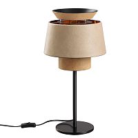 Настольная лампа Odeon Light PENDANT ODL24 401  KRESSA черный/бежевый/терракотовый/золотой/металл/экокожаE27 1*60W  4992/1T