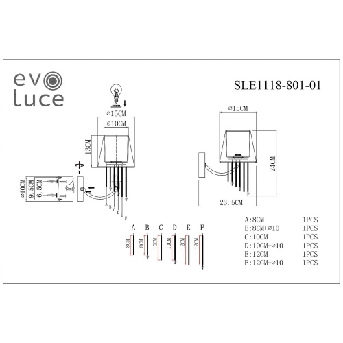 Бра EVOLUCE ALLURIA SLE1118-801-01 фото 6