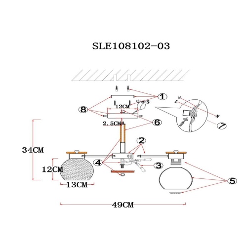 Потолочный светильник Evoluce RASCO SLE108102-03 фото 3