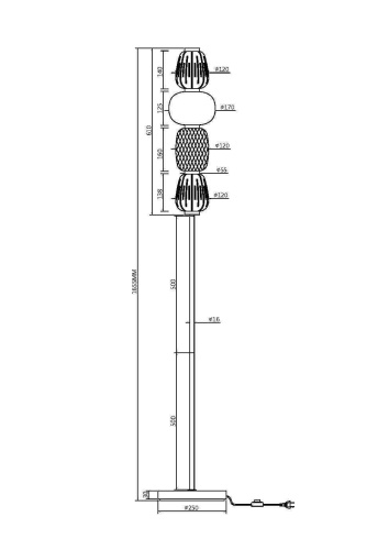 Напольный светильник (торшер) Maytoni Pattern MOD267FL-L32G3K фото 7