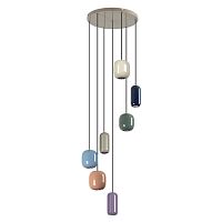 Подвес Odeon Light PENDANT ODL24 311 OVALI цвет слонов.кости/мультиколор/металл GU10 LED 7*4W  5053/7