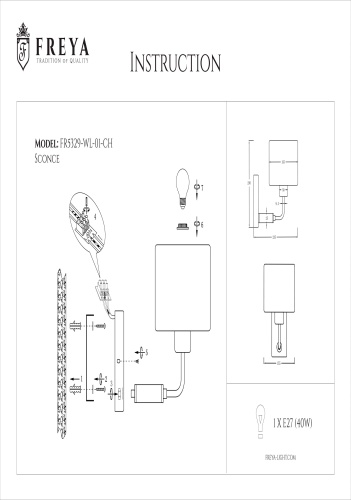 Бра Helen FR5329-WL-01-CH фото 9