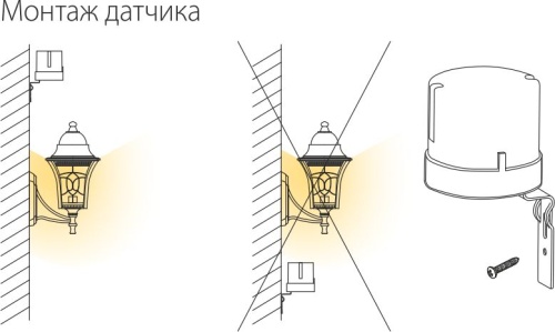 Датчик освещенности 5500W IP44 SNS-L-07 белый фото 7