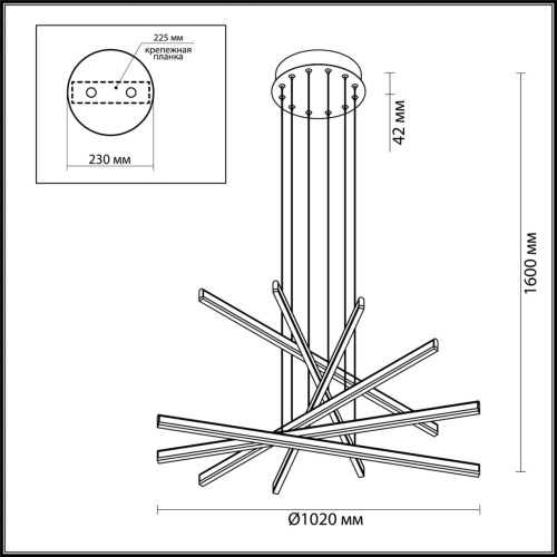 Подвесной светильник Odeon Light RUDY 3890/96L фото 3
