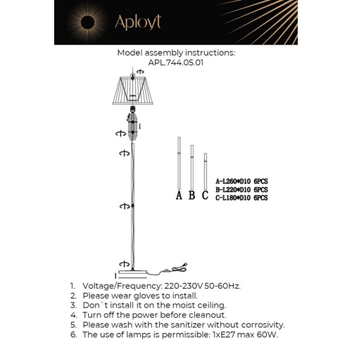 Торшер Aployt Zhaklin APL.744.05.01 фото 9