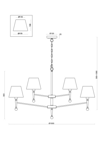 Подвесной светильник Freya FR5190PL-12BS1 фото 3