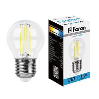 Лампа светодиодная Feron 15W E27 6400K прозрачная 38254