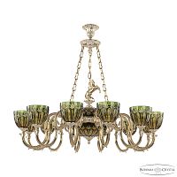 Люстра Bohemia Ivele Crystal Verona 72003P/12/300 GW P1 U Amber-Green/H-1I FH1B