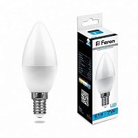 Лампа свеча светодиодная FERON LB-97 Е14 7W 6400К