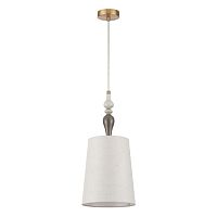 Подвес Odeon Light CLASSIC ODL24 305 HOMI античн.бронза/беж.абажур/металл/керамика E27 1*60W  5040/1A