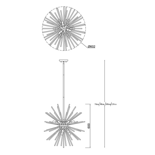 Подвесная люстра  Zumaline URCHIN P0491-09F-F4AN фото 4