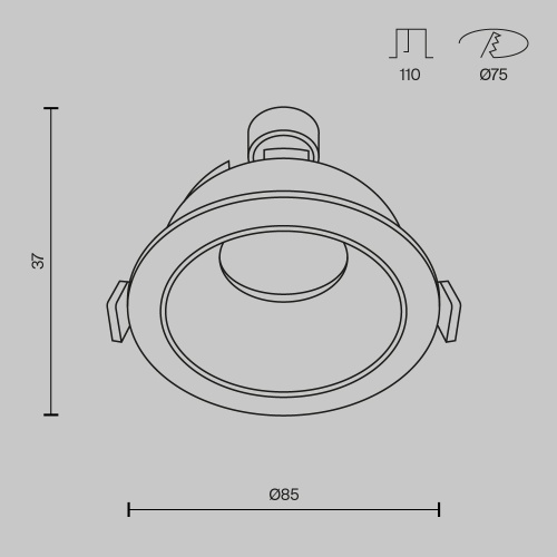 Встраиваемый светильник Technical DL051-U-1WB фото 4