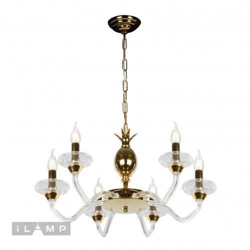 Подвесная люстра iLAMP Flo YT2049-8 GD+Cear фото 3