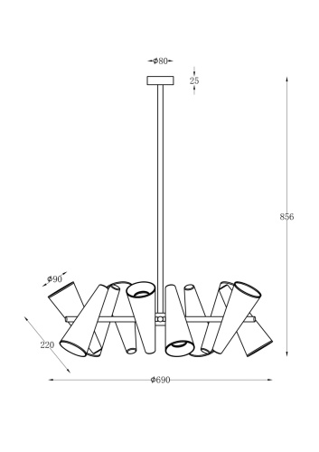 Люстра Maytoni Giro MOD095PL-10W фото 7