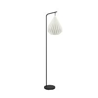 Торшер с ножным выключателем Eglo MINTING, 1X40W (E27), H1585, сталь, черный / бумага, белый