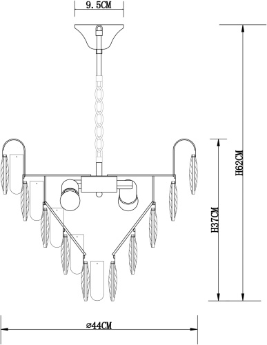 Подвесной светильник Arte Lamp VIVIEN A2719SP-6GO фото 9
