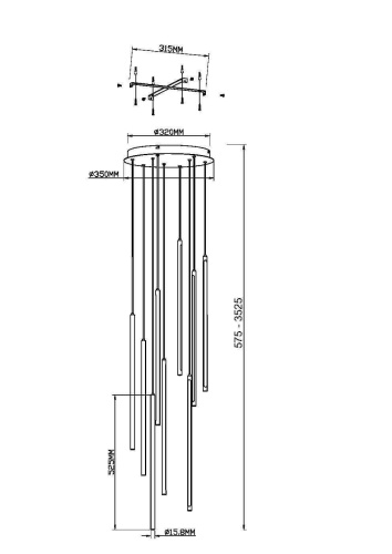 Подвесной светильник Maytoni Light stick MOD236PL-L54BS3K фото 8
