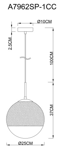 Подвесной светильник Arte Lamp JUPITER chrome A7962SP-1CC фото 9