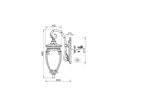 Бра Maytoni Outdoor  Fleur O414WL-01BZ фото 6