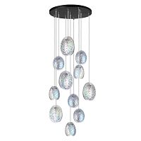 Люстра каскадная Odeon Light MODERN ODL24 297 MUSSELS черный/перламутровый/металл/стекло G9 11*40W  5039/11