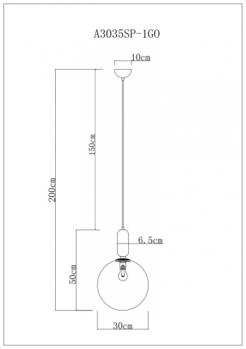 Подвесной светильник Arte Lamp BOLLA-SOLA A3035SP-1GO фото 5
