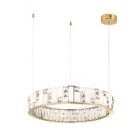 Люстра Odeon Light HALL ODL24 495 CROSSA золото/прозрачный/белый/металл/хрусталь/алебастр LED 80W 3700K  5072/80L
