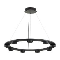 Подвесной круглый  светильник Odeon Light металл/черный/акрил IP20 LED 75W 1952Лм 3000K 220V с раздельным вкл. Верх/низ TURMAN 6631/75L